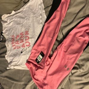 Under amour leggings and t shirt. New with tags.